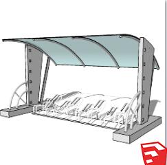 停车棚SU模型sketchup模型51-SU建筑景观室内模型