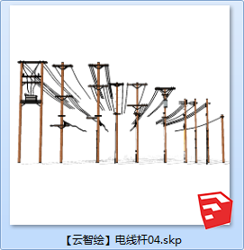 电线杆04-SU建筑景观室内模型