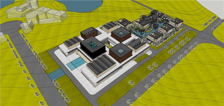 模型海尔青岛全球创新模式设计研究中心方案一DC国际-sketchup建筑景观室内模型