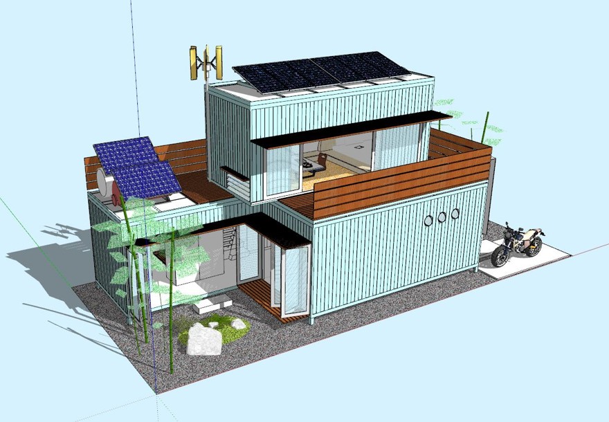 集装箱建筑_室内室外草图完整sketchup模型1-sketchup建筑景观室内模型