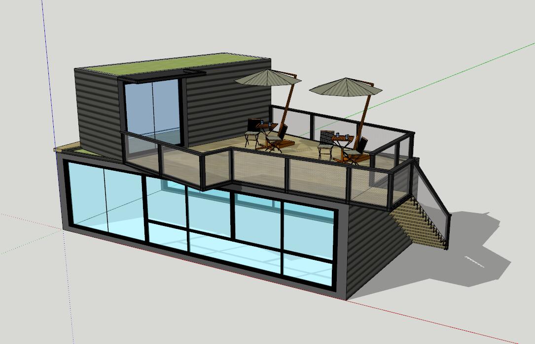 集装箱建筑_室内室外草图完整sketchup模型45-sketchup建筑景观室内模型