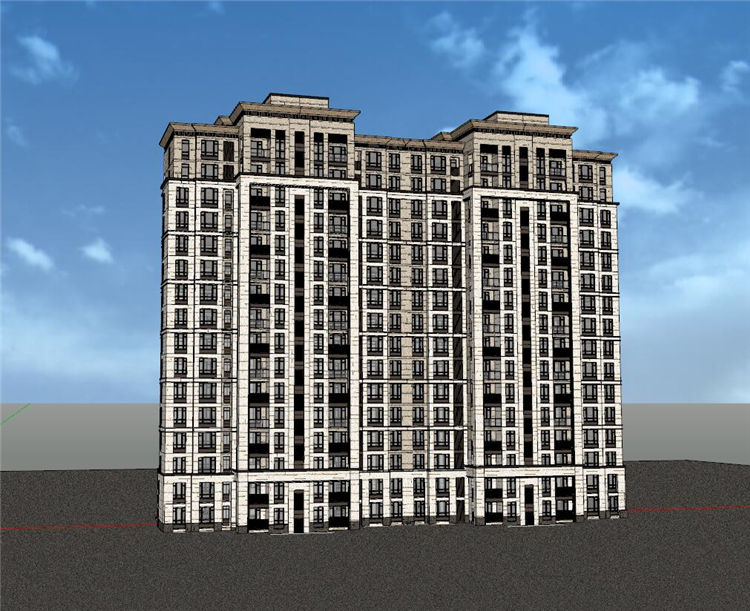 190南入口2高层住宅住宅-sketchup建筑景观室内模型