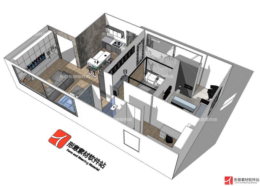 家装su模型_室内室外草图完整sketchup模型37