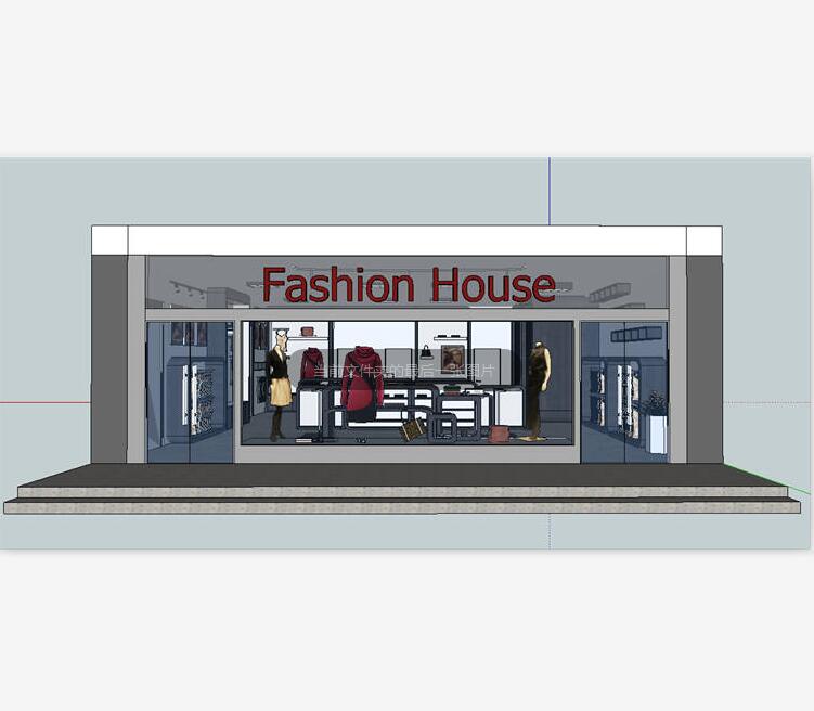 服装店sketchup_室内室外草图完整sketchup模型10