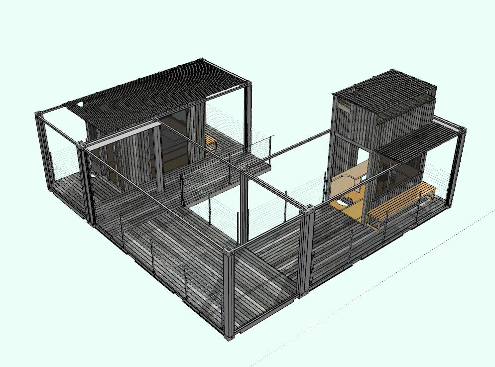 集装箱建筑SU模型第一季_室内室外草图完整sketchup模型13