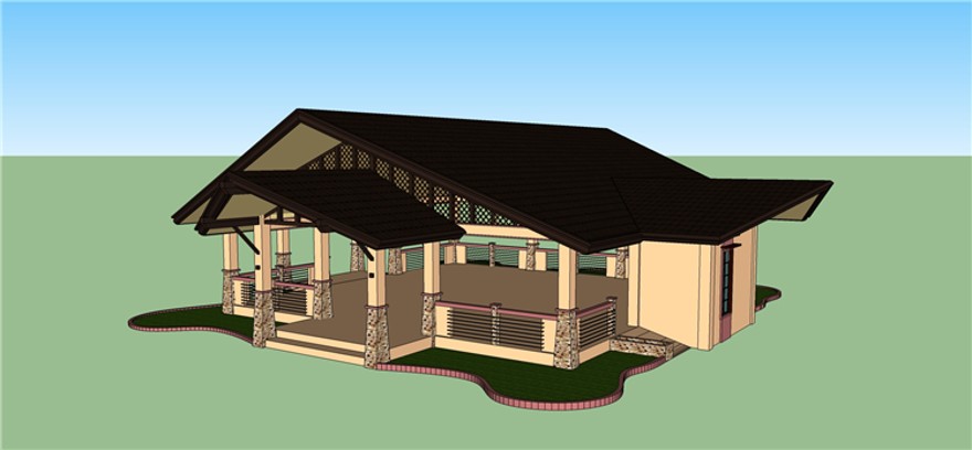 模型-中式餐厅咖啡厅茶楼餐饮建筑景观建筑设计SU模型-sketchup建筑景观室内模型