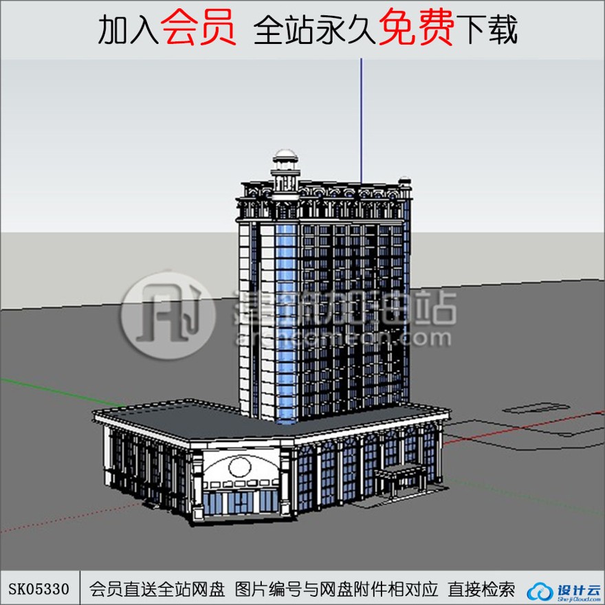 su模型下载-商业设计综合体办公su模型-sketchup建筑景观室内模型