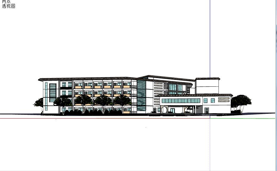 sketchup现代风时尚风格多层办公楼su模型-sketchup建筑景观室内模型