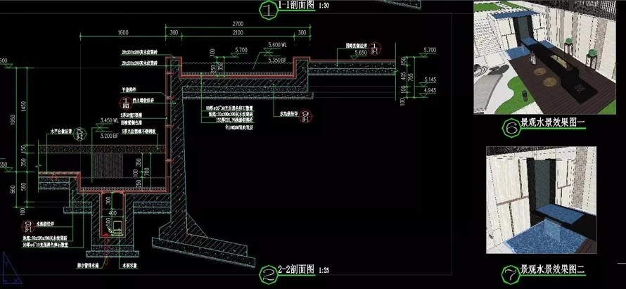 顶豪项目艺术美感-现代科技体验-新型材料运用-某现代折线式顶豪级示范区景观设计园建施工图（资料包括：总图+详图+通用大样）