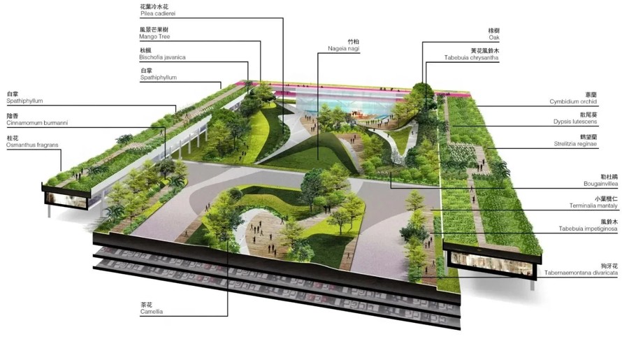 构建三维立体生态网络-铸就城市绿谷示范工程-深圳某中心商务区绿谷规划设计方案+超高清效果图（资料为：210页PDF高清+