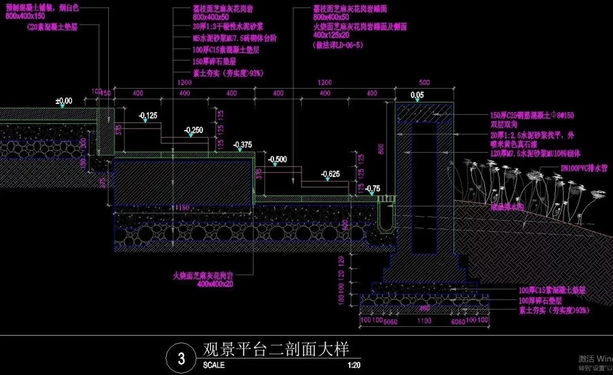 法国岱禾-联手北京古建院-打造涵盖水文段、街市段、山峦段、标准段的城市景观大道精品工程全套施工图（园建+绿化+水电）