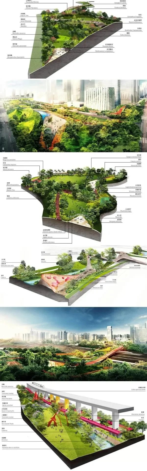 构建三维立体生态网络-铸就城市绿谷示范工程-深圳某中心商务区绿谷规划设计方案+超高清效果图（资料为：210页PDF高清+
