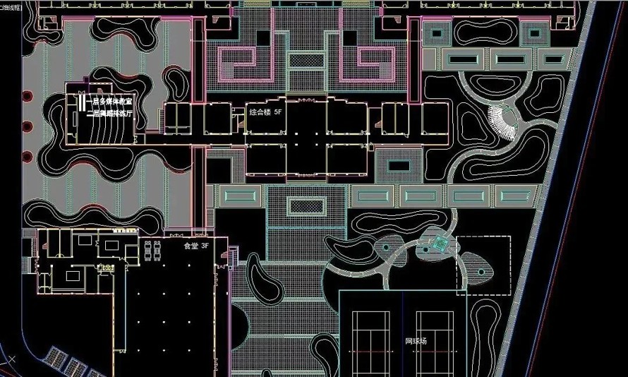 校园景观--人文环境--某中学景观设计全套施工图（总图、详图、通用图、植物、水电）