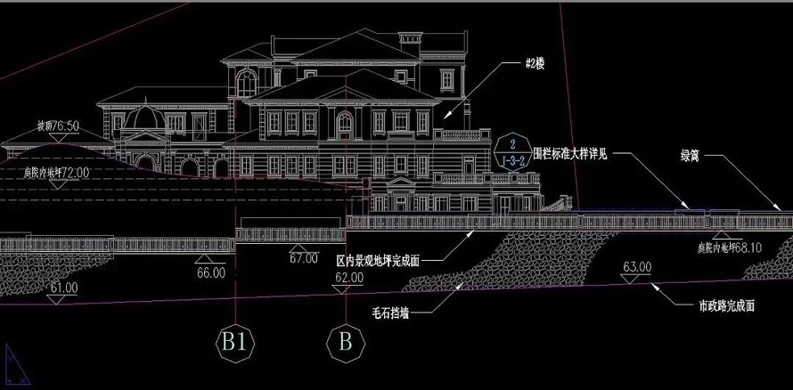 水景（溪流、瀑布、涌泉）-挡墙方向典藏级施工图资料-某国企专家楼景观设计全套施工图（园建+植物+水电+结构）