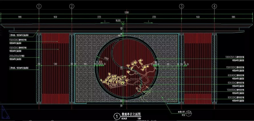 最新整理-极简造型造型现代+极品中式-两个示范区主入口景观设计SU模型+CAD施工图（包括：两个示范区主入口景观模型+施工图）