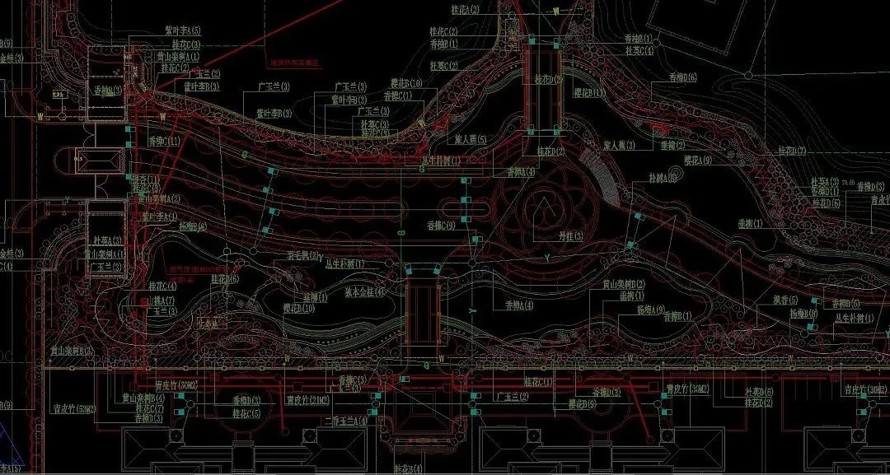 水景（溪流、瀑布、涌泉）-挡墙方向典藏级施工图资料-某国企专家楼景观设计全套施工图（园建+植物+水电+结构）