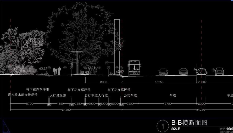 法国岱禾-联手北京古建院-打造涵盖水文段、街市段、山峦段、标准段的城市景观大道精品工程全套施工图（园建+绿化+水电）