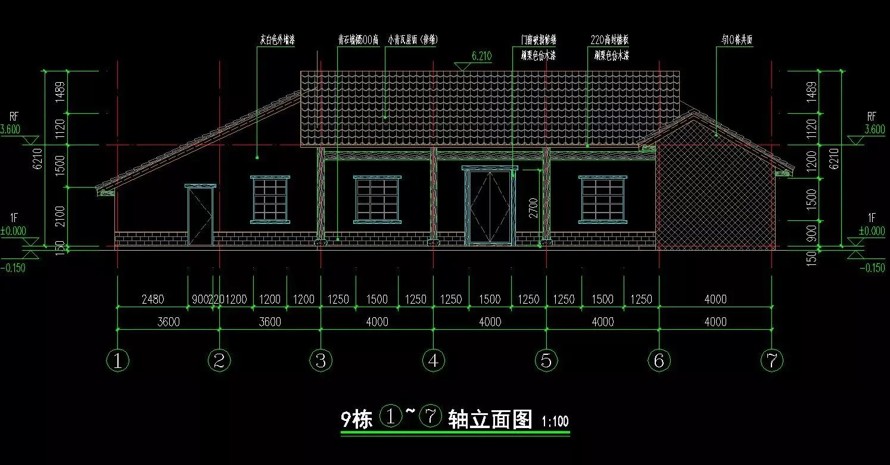 乡土和文化并重-景观和建筑统一-某新农村建设项目14栋民俗建筑外立面改造设计施工图（14栋民俗建筑改造设计施工图）