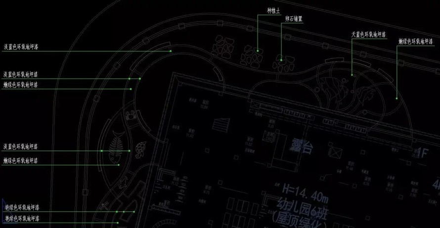 儿童攀爬墙、亲子鱼游乐场、橡胶跑道-最新幼儿园景观工程全套施工图（园建+植物+水电）