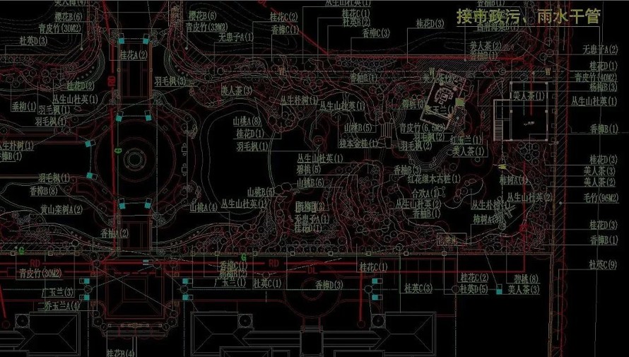 水景（溪流、瀑布、涌泉）-挡墙方向典藏级施工图资料-某国企专家楼景观设计全套施工图（园建+植物+水电+结构）