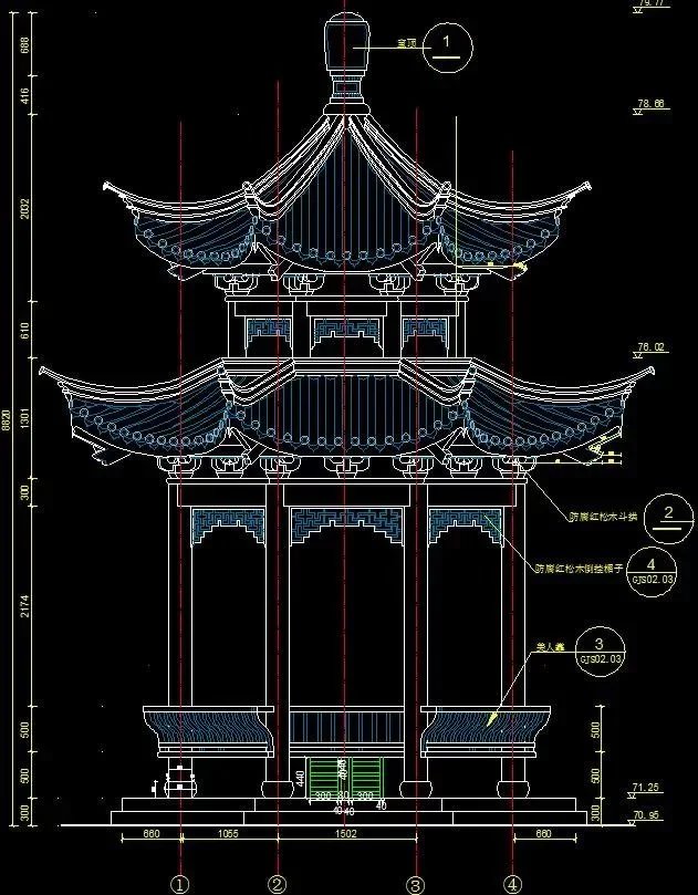 皇家御园、精工细作-某城市古典园林景观设计全套施工图（总图+水系+植物+古建+小品+铺装+绿化种植+室外家具+水电）