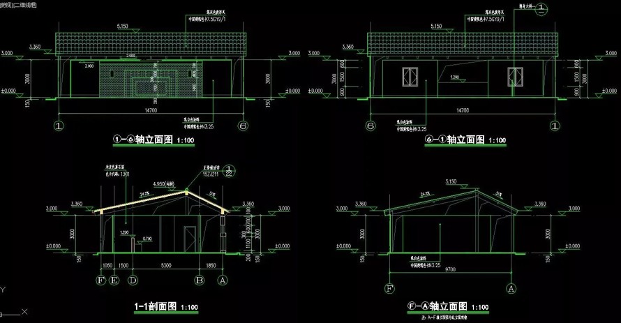 最新整理-山地公园-湿地公园-旅游风景区等园林建筑小品之-五个特色景观卫生间（洗手间）施工图（五个特色卫生间施工图）