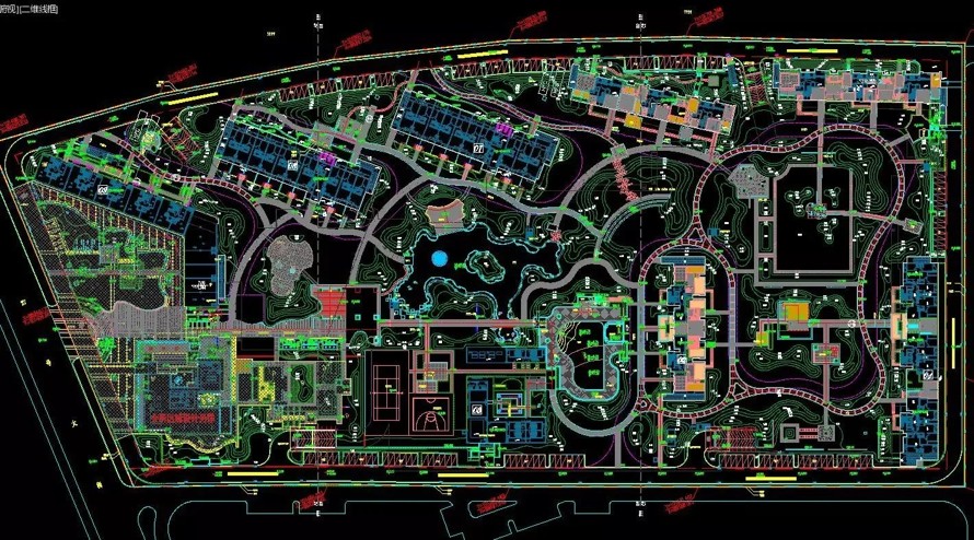 最新整理-方案构图顶豪项目参考-顶豪社区优质景观-全国十二个高端地产景观设计CAD平面参照（12个CAD参照图）