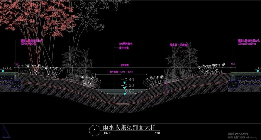 法国岱禾-联手北京古建院-打造涵盖水文段、街市段、山峦段、标准段的城市景观大道精品工程全套施工图（园建+绿化+水电）