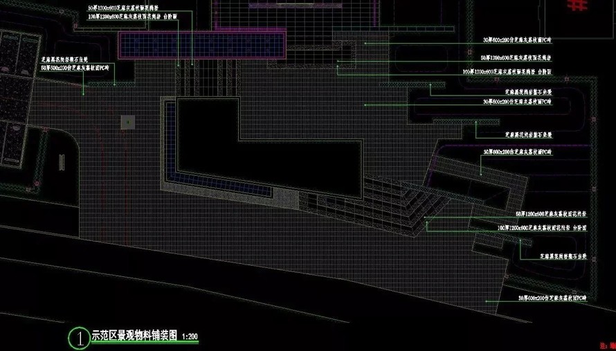 遵循经典美学法则-营造极品现代佳作-金盘奖项目-旭辉某顶豪项目示范区景观园建+绿化施工图（项目资料为：园建+绿化施工图）