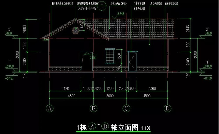 乡土和文化并重-景观和建筑统一-某新农村建设项目14栋民俗建筑外立面改造设计施工图（14栋民俗建筑改造设计施工图）