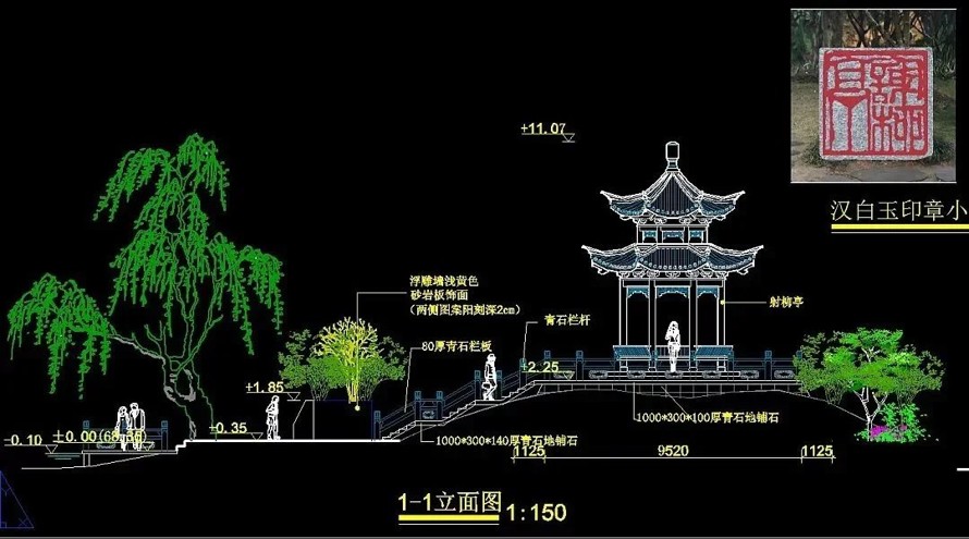 皇家御园、精工细作-某城市古典园林景观设计全套施工图（总图+水系+植物+古建+小品+铺装+绿化种植+室外家具+水电）