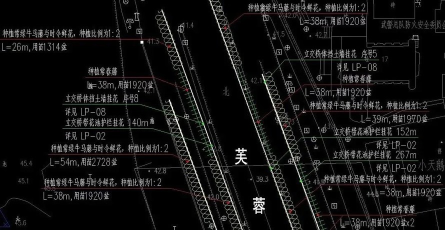 景观动向--立体绿化--某省会城市立交桥立体绿化建设工程施工图（该文件包括：给排水+立体绿化详图）