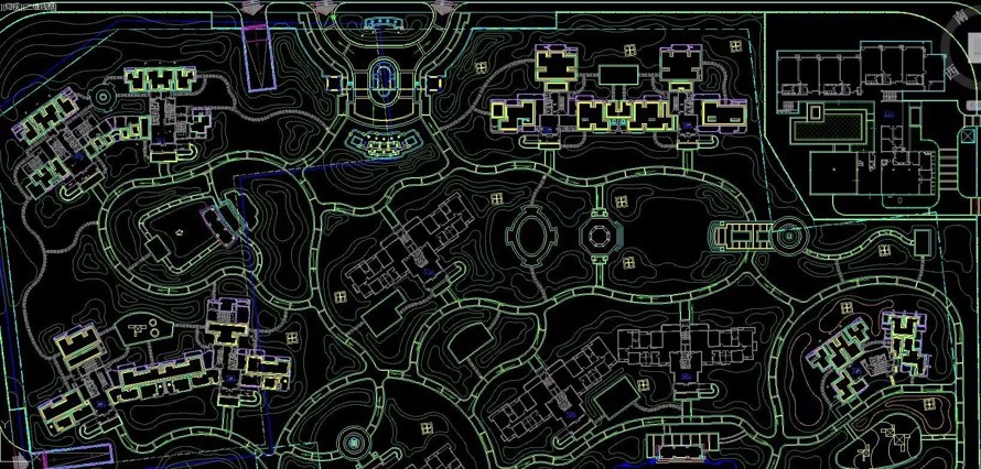 最新整理-方案构图顶豪项目参考-顶豪社区优质景观-全国十二个高端地产景观设计CAD平面参照（12个CAD参照图）