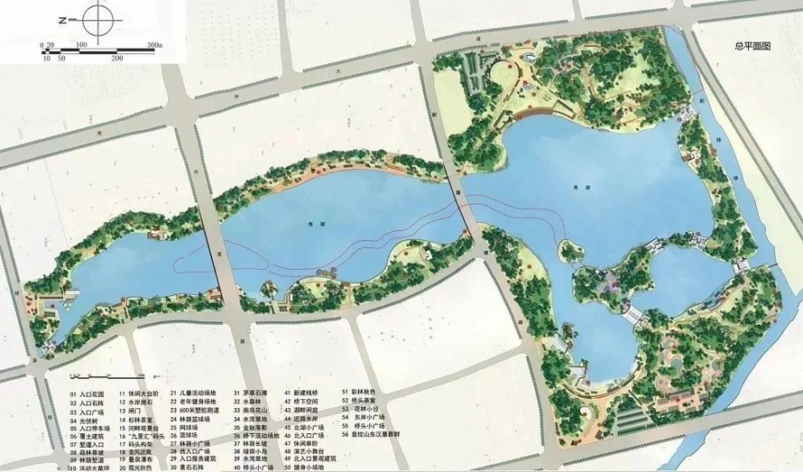 八万平可呼吸路面-五万平海绵型湿地-某市湖区生态公园景观设计方案