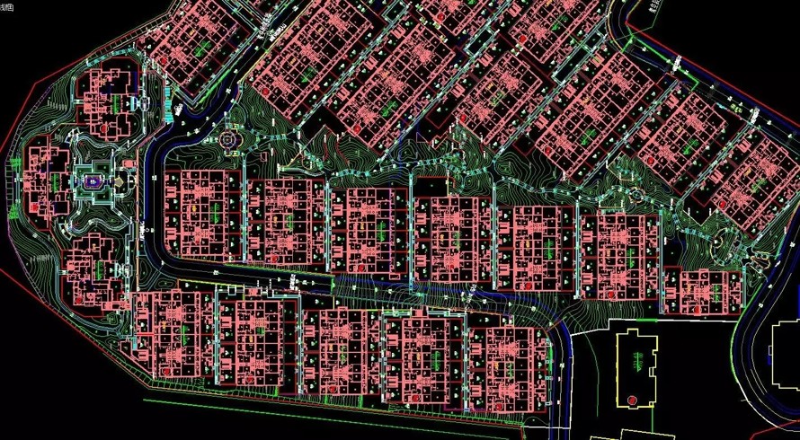 顶豪项目构图参考-泰禾-华润-龙湖地产地产等全国十二个顶豪项目豪宅别墅区大区景观设计CAD总平面图（资包括：12个CAD景观总平图）