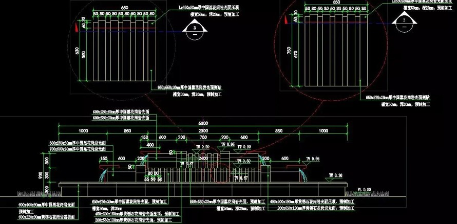 最新整理-经典入口水景-精细施工做法-设计标准参考-五个入口大型水景施工图（其中一个模型加施工图）