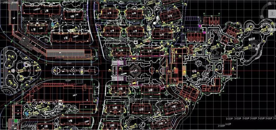 顶豪项目构图参考-泰禾-华润-龙湖地产地产等全国十二个顶豪项目豪宅别墅区大区景观设计CAD总平面图（资包括：12个CAD景观总平图）