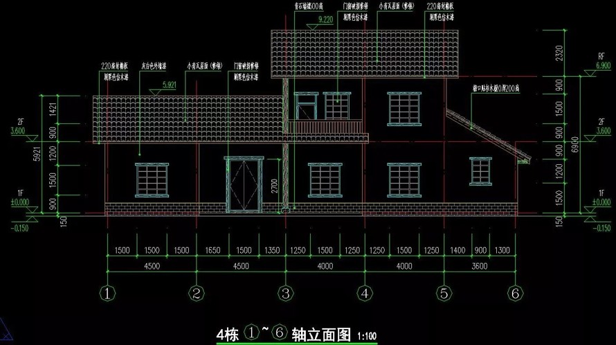 乡土和文化并重-景观和建筑统一-某新农村建设项目14栋民俗建筑外立面改造设计施工图（14栋民俗建筑改造设计施工图）