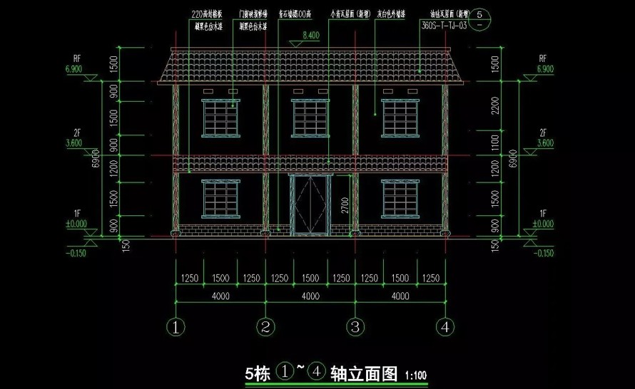 乡土和文化并重-景观和建筑统一-某新农村建设项目14栋民俗建筑外立面改造设计施工图（14栋民俗建筑改造设计施工图）