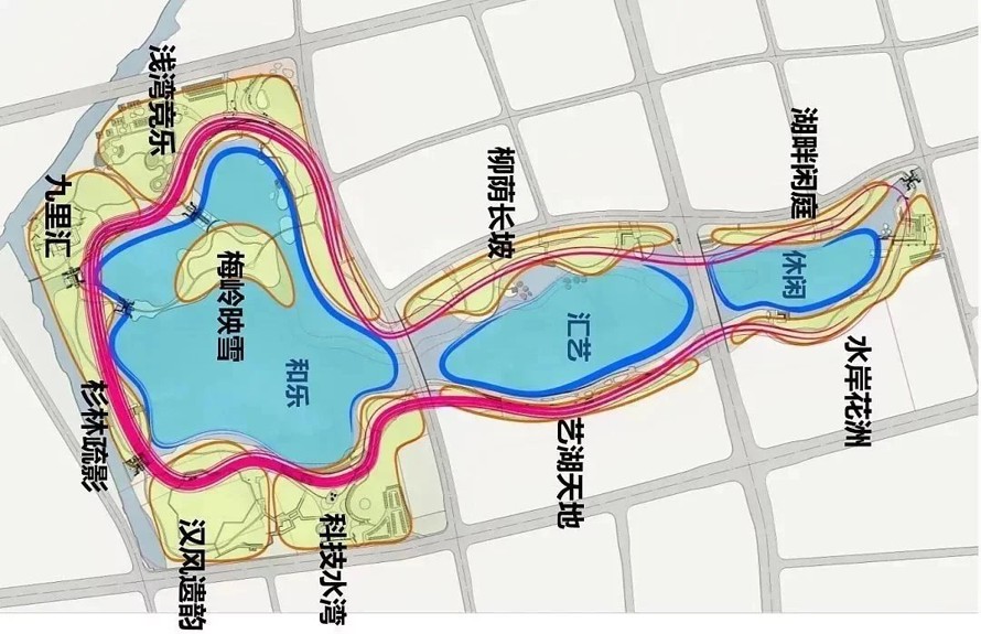 八万平可呼吸路面-五万平海绵型湿地-某市湖区生态公园景观设计方案