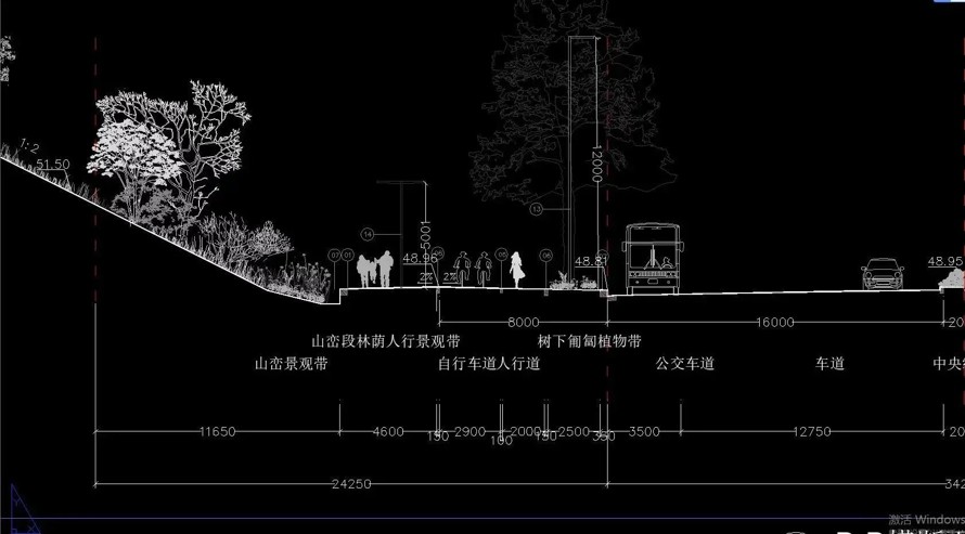 法国岱禾-联手北京古建院-打造涵盖水文段、街市段、山峦段、标准段的城市景观大道精品工程全套施工图（园建+绿化+水电）