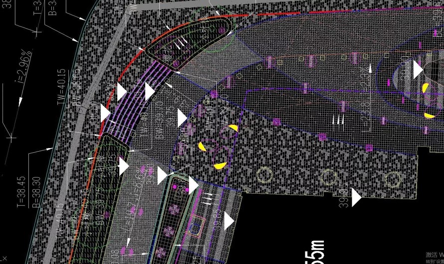 不同材质交接处理-麦田国际打造城市CBD的经典商业空间-景观工程四期和五期全套施工图（园建+绿化+水电）