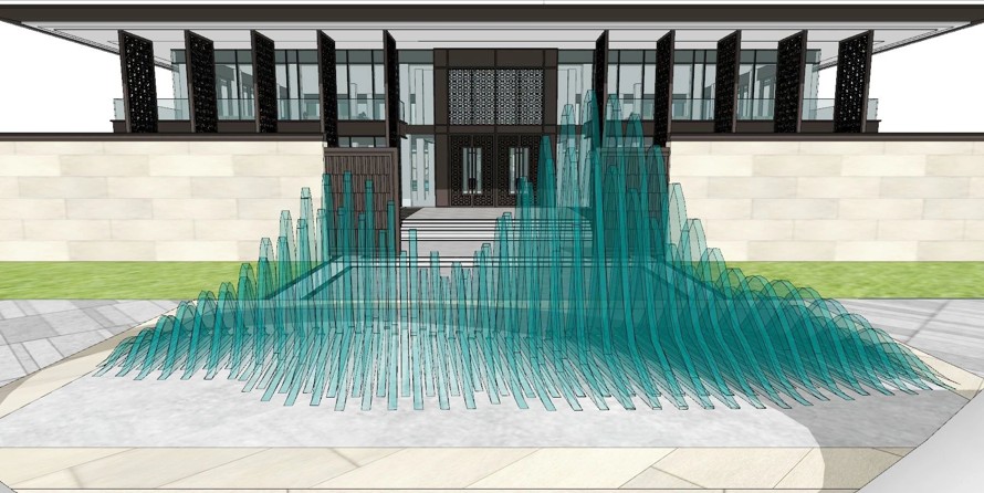 新亚洲风格顶豪示范区-简洁风精品好模型-某顶豪新亚洲风格示范区景观设计SU精细模型（1个SU模型文件）