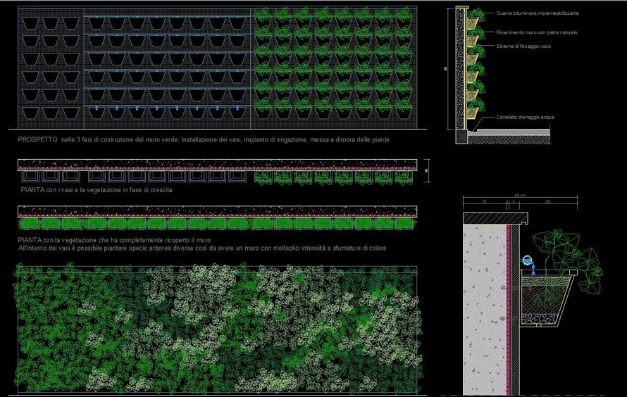 国外立体绿化施工图顶豪项目参考资料-种植墙-立体绿化墙-艺术绿墙施工图（该项目资料为：7个CAD文件）