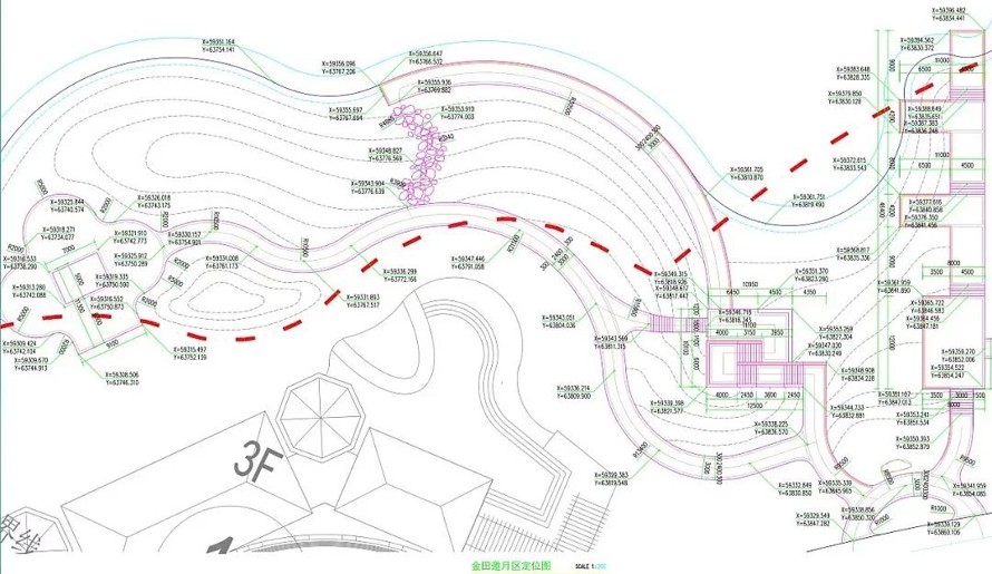 城市进出口开发区-大型人工湖-1.7公里滨湖公园景观规划设计全套园建施工图（包括：全套园建施工图+水电施工图）