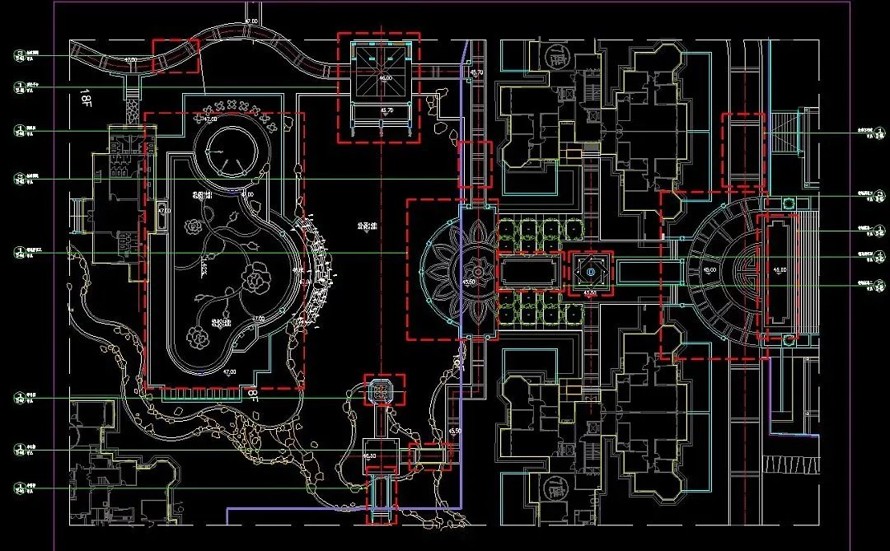 中西合璧-贵胄情调-长沙“沁园春 . 御院” 城市综合体景观全套施工图+工程量清单（园建+绿化+水电+工程量清单）