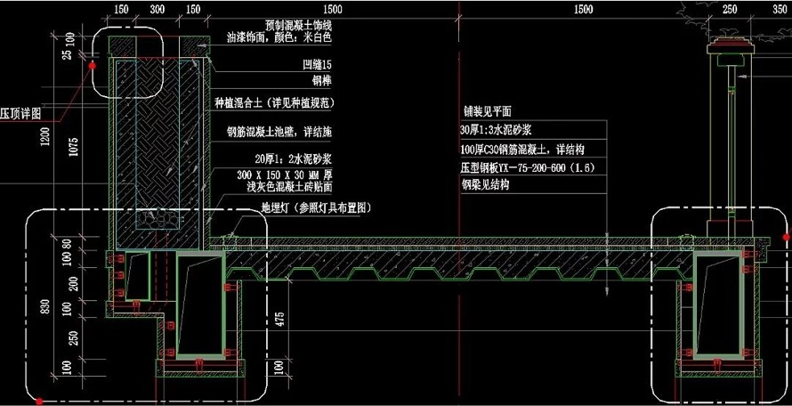 鲁能地产--东南亚迈阿密风情--鲁能三亚湾美丽MALL三区二期样板区施工图  该文件为：（园建+结构+绿化+水电）