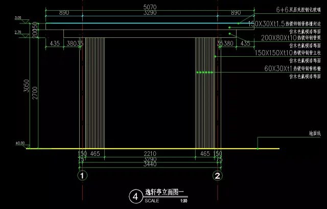 经典中式亭廊-极品构图参考-某精品中式地产项目景观设计园建部分扩初施工图（项目资料为：园建扩初施工图设计）