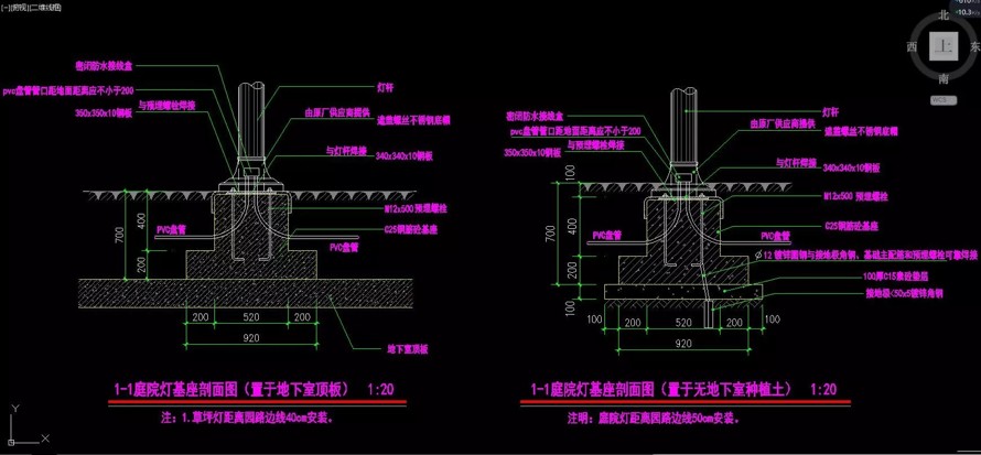 中轴对称的磅礴气势-自然野趣的造景手法-中信某高端地产项目景观设计全套施工图（园建+水电+植物）