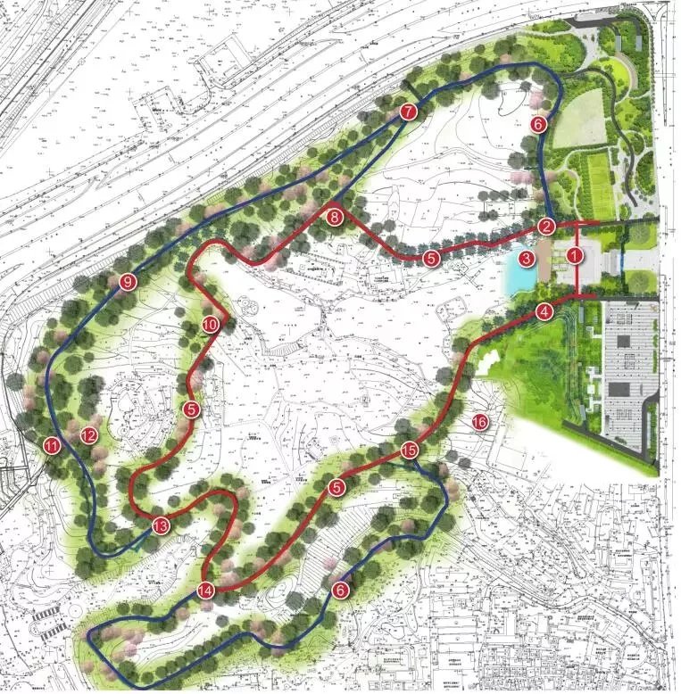 登山步道-中山公园小型马拉松跑道景观设计提升工程设计方案+园建施工图（园建施工图+设计方案28页PDF文件）